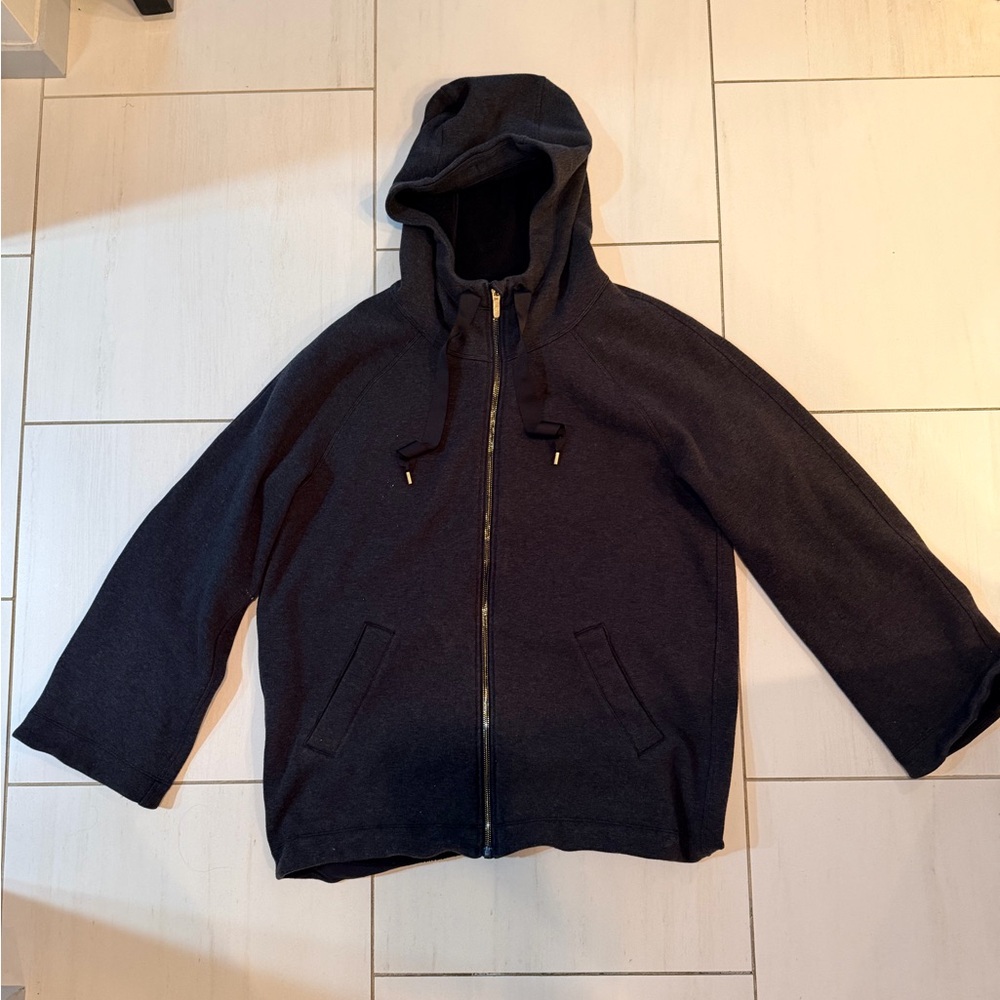 Black Hooded Zip-Up Jacket